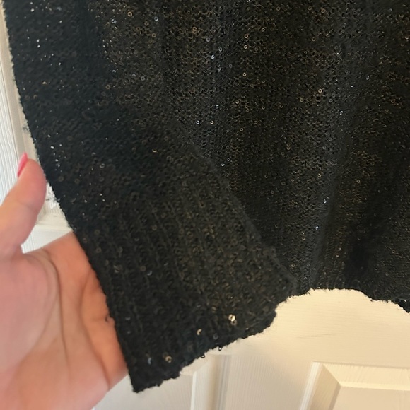 4/$20 Le chateau black sequins mesh special occasion party  sweater- size S - Picture 8 of 8